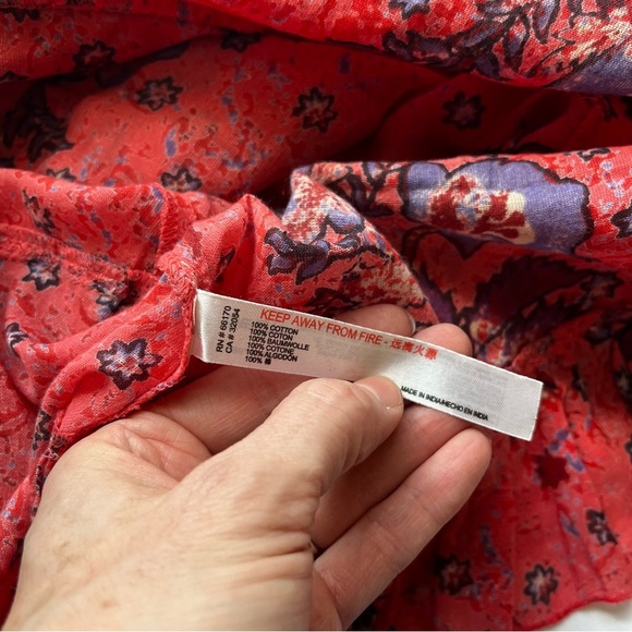Intimately Free People Red Floral Dress Small Petite - Picture 5 of 6